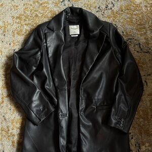 Abercrombie & Fitch Black Vegan Leather Jacket